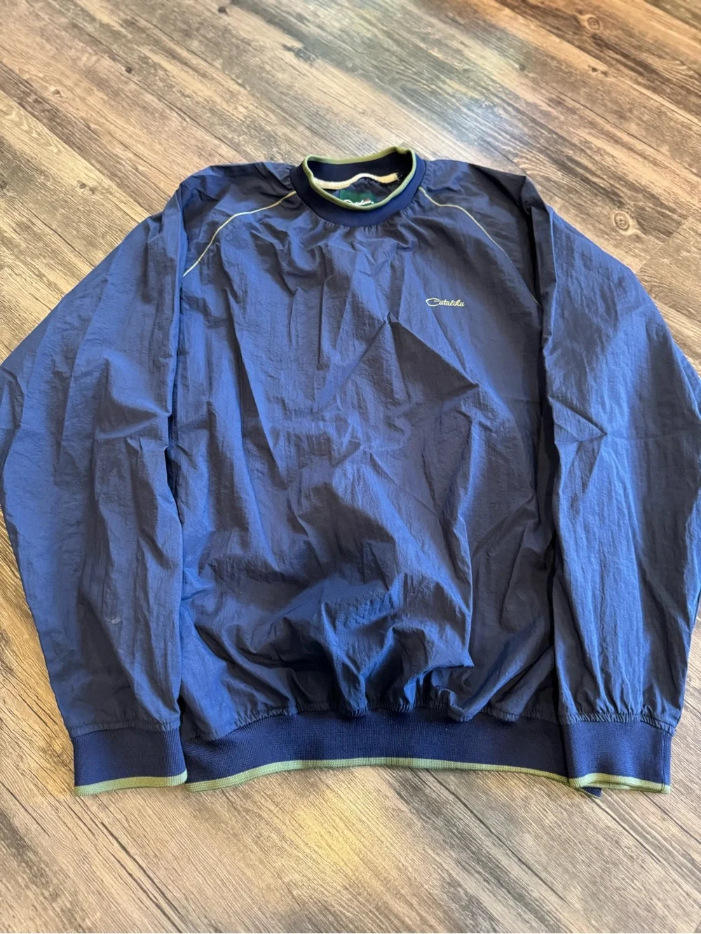 Vintage Catalina Blue Green Nylon Windbreaker Pullover Men’s M Golf 90s